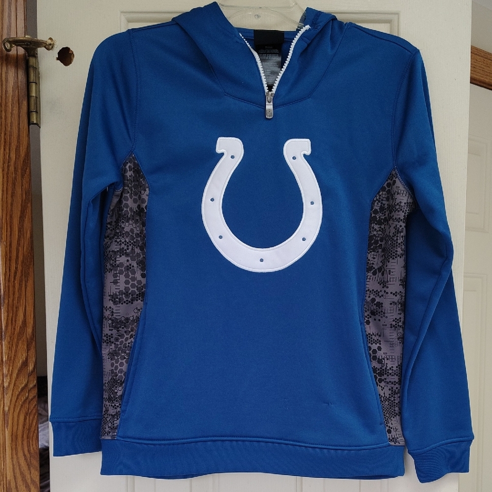 NFL Baltimore Colts Blue Hoodie with White Horseshoe Logo